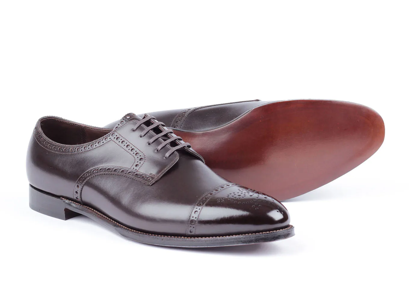 106 - Semi Brogue Derby - Dark Brown