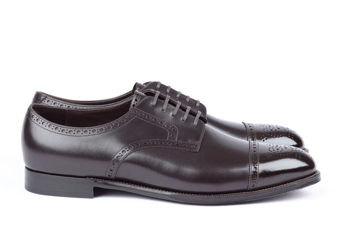 106 - Semi Brogue Derby - Dark Brown