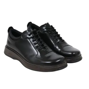 Black Leather Derby Square Toe Golf Shoes