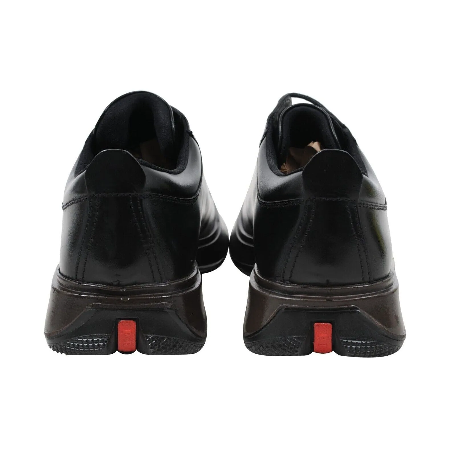 Black Leather Derby Square Toe Golf Shoes