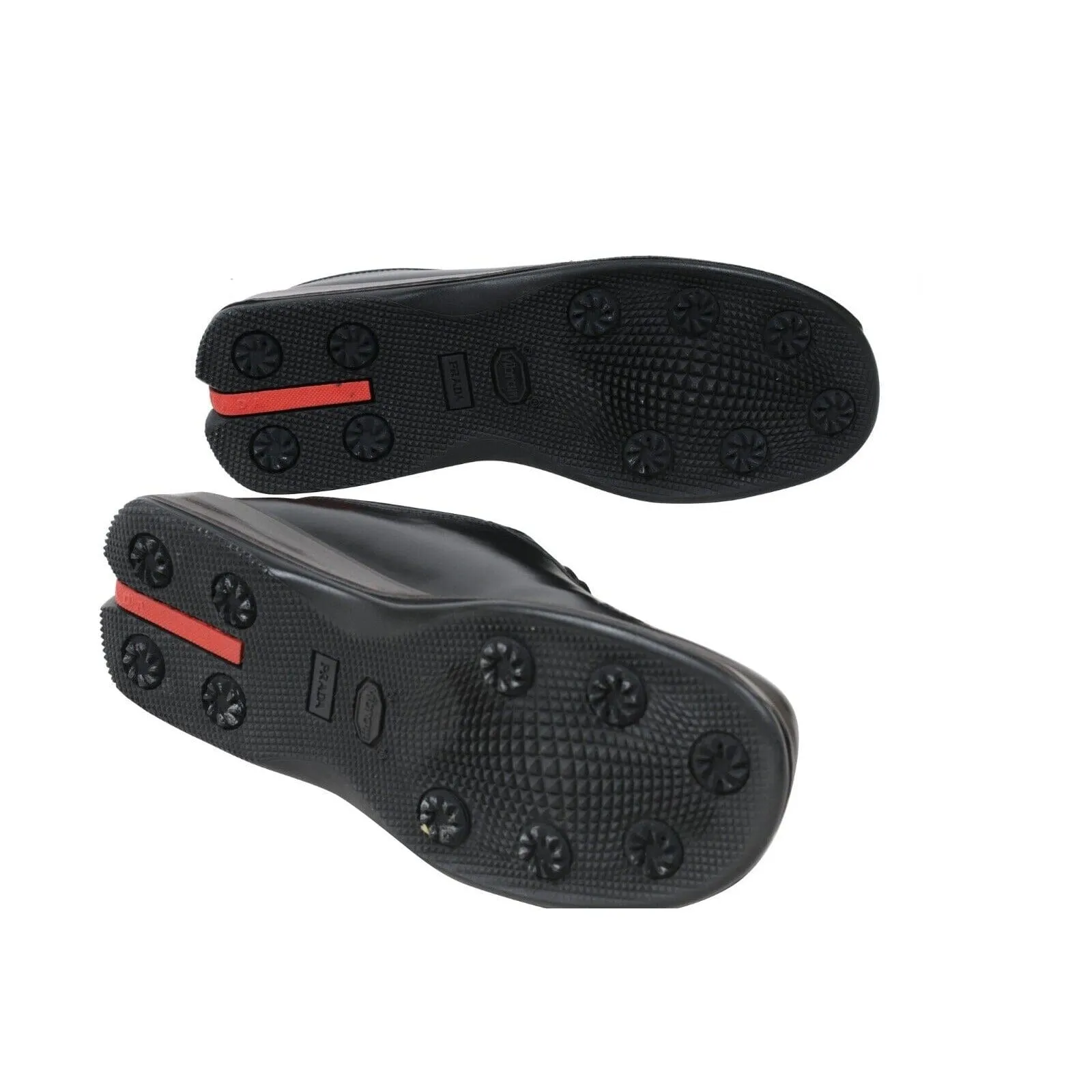 Black Leather Derby Square Toe Golf Shoes