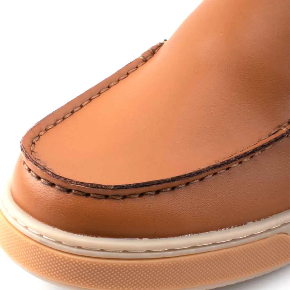 C by camel active Leather Smooth Slip On Shoes Men Tan LEAGLE-822412-HX1SVC-8