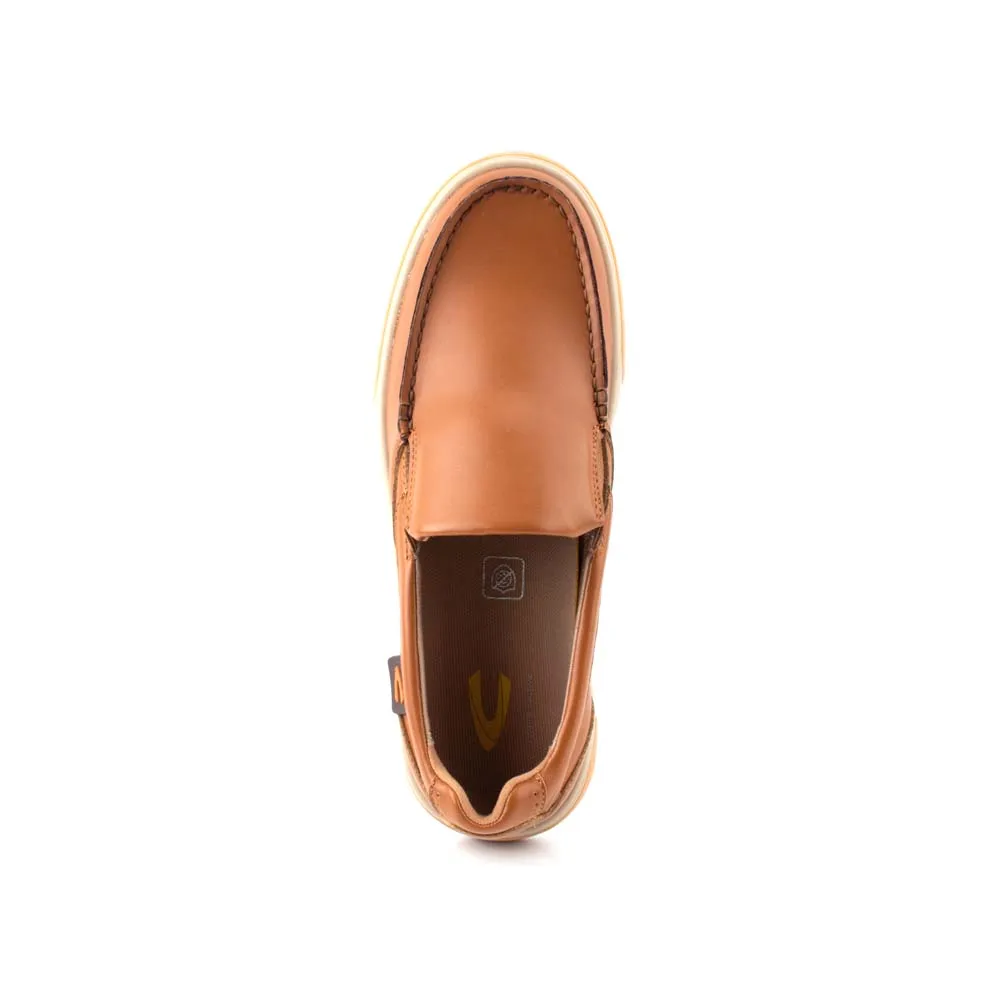 C by camel active Leather Smooth Slip On Shoes Men Tan LEAGLE-822412-HX1SVC-8