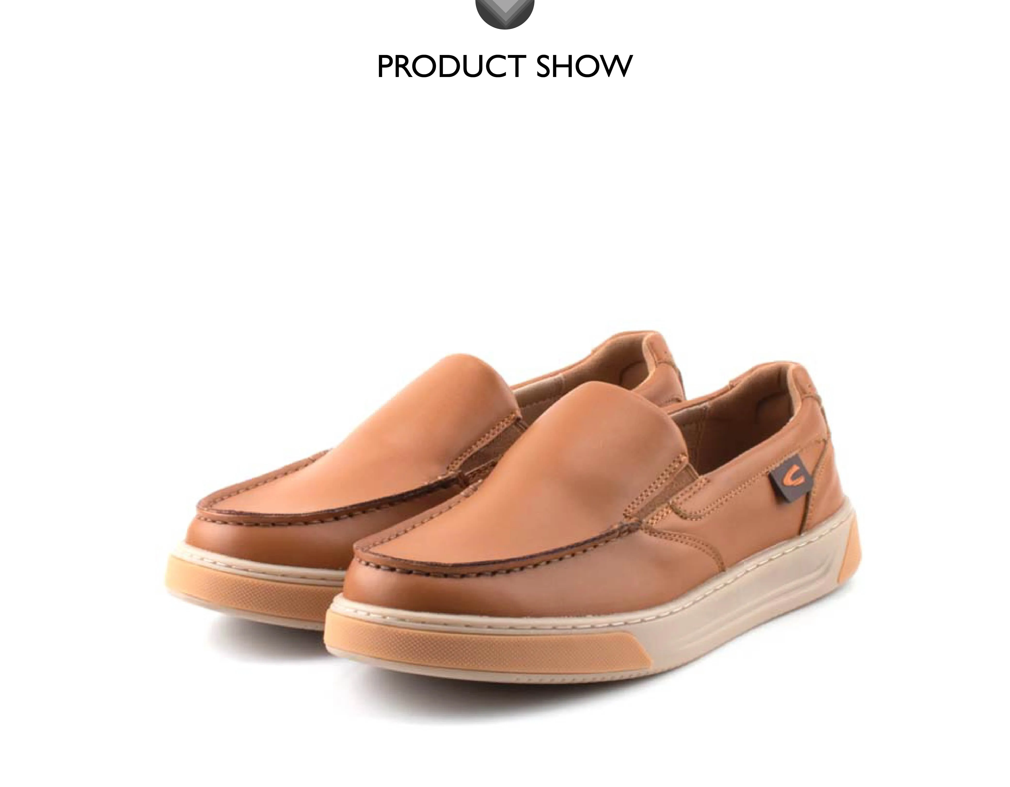 C by camel active Leather Smooth Slip On Shoes Men Tan LEAGLE-822412-HX1SVC-8