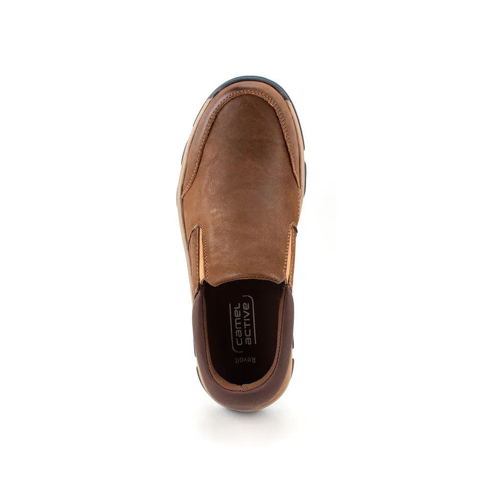 camel active Leather Classic Slip On Shoes Men Brown REVOLT-852407-RS1-3