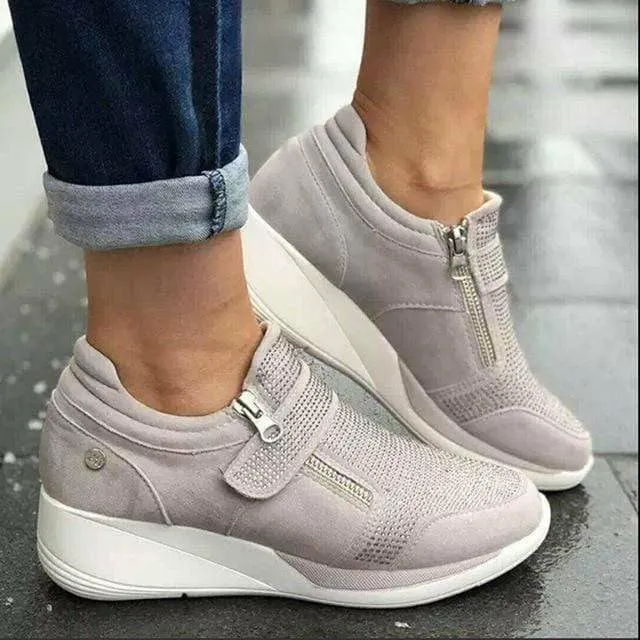 Casual Wedges Zipper Sneakers