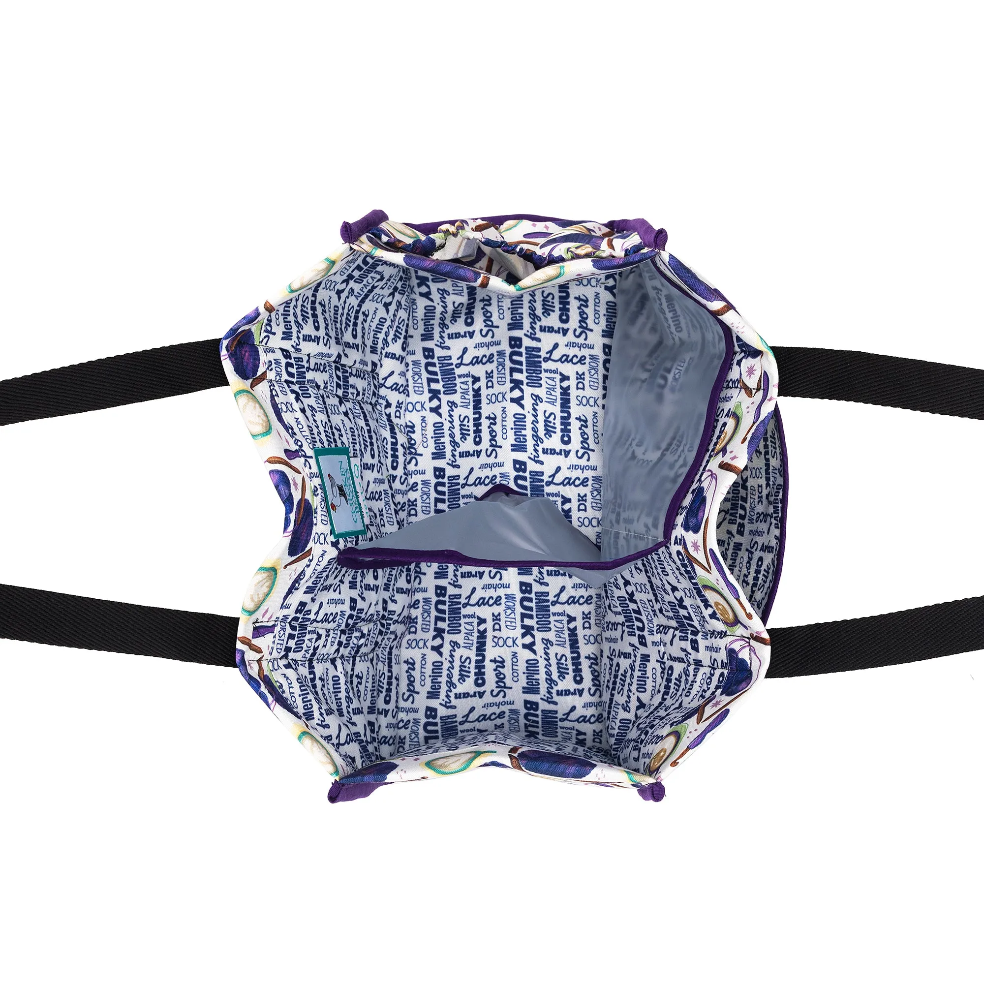 Chicken Boots x della Q Project Bag | Coffee and Yarn Purple