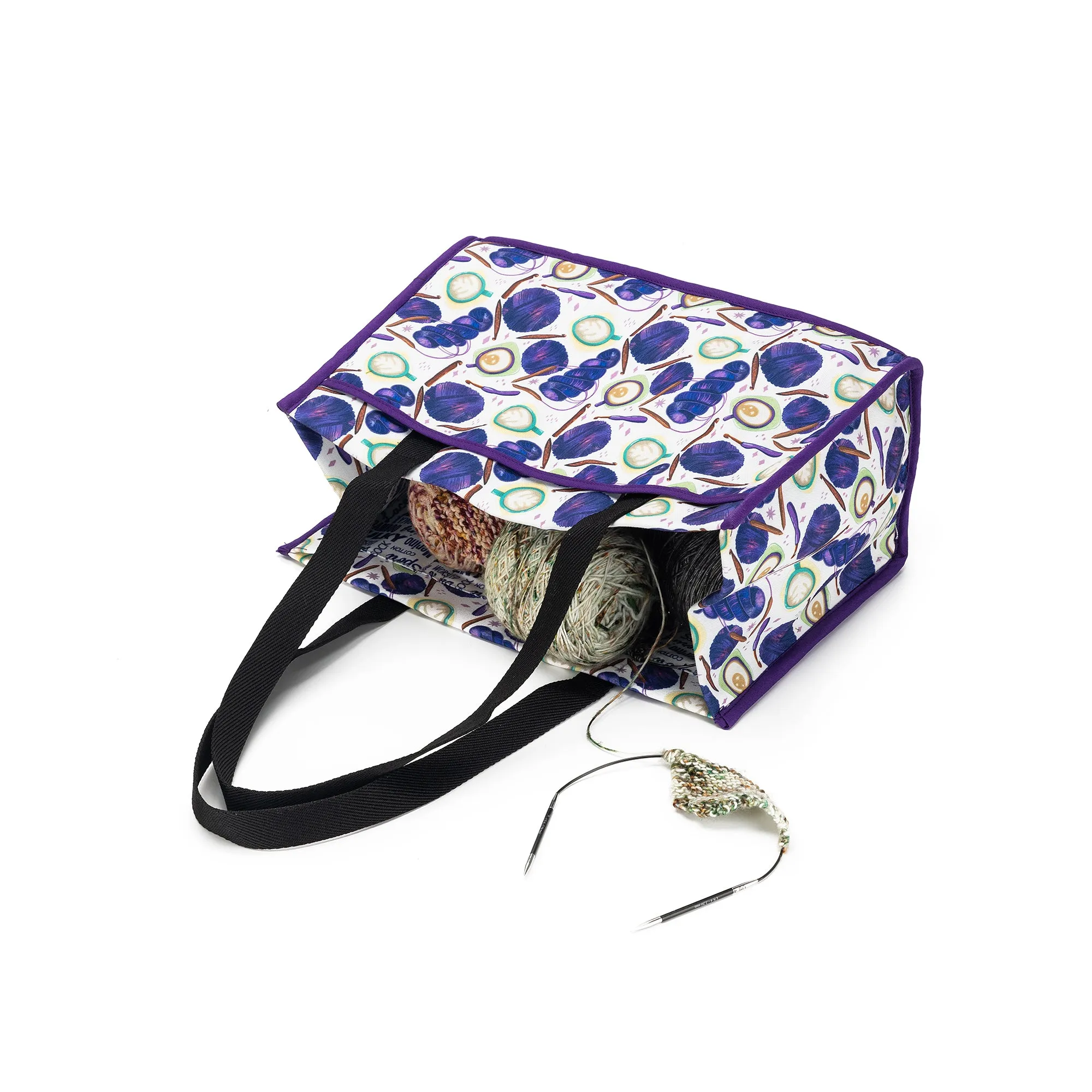 Chicken Boots x della Q Project Bag | Coffee and Yarn Purple