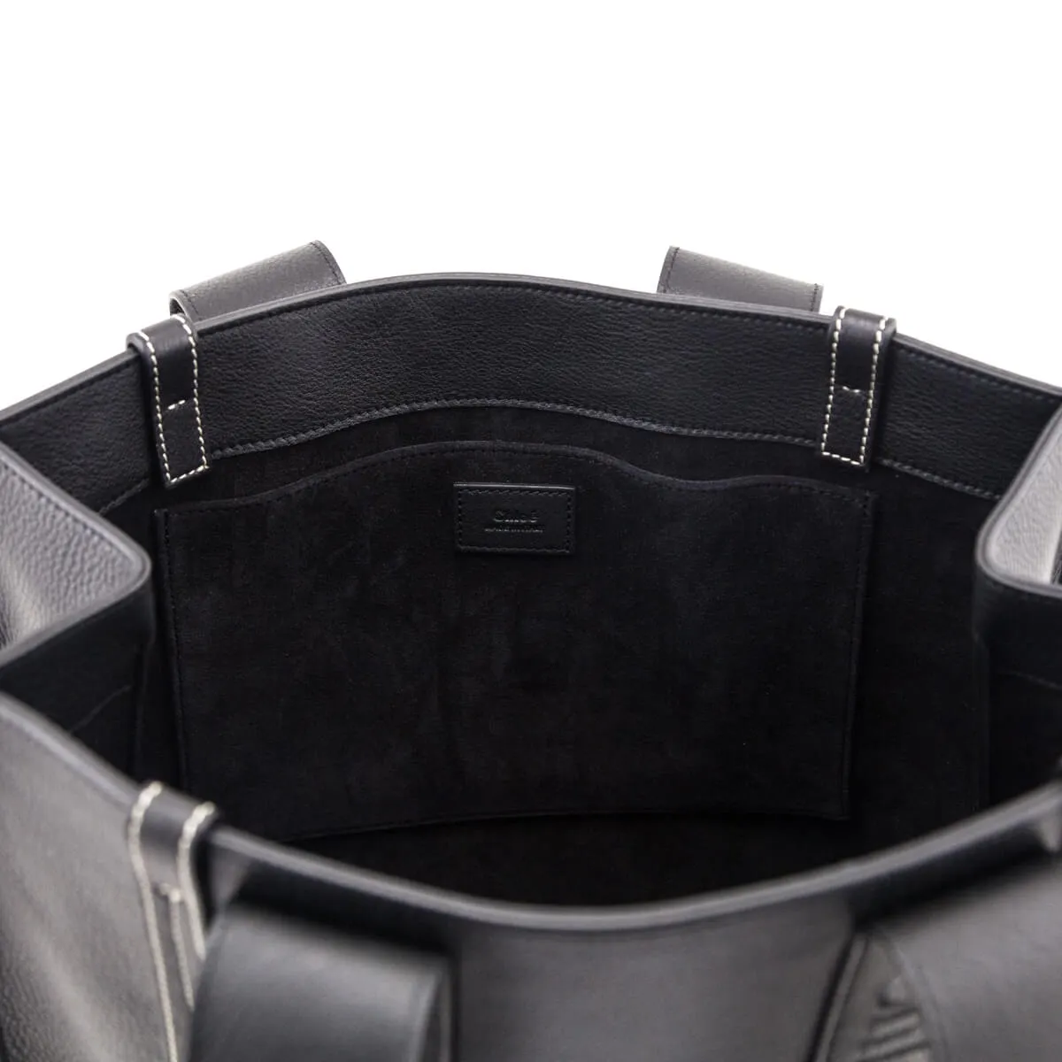 Chloe Black Calfskin Medium Woody Tote