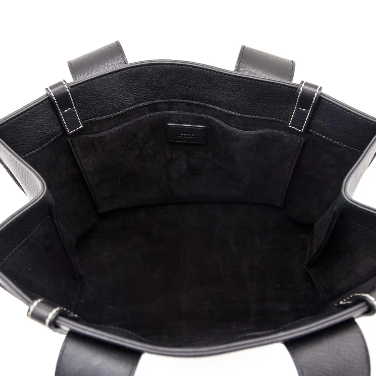 Chloe Black Calfskin Medium Woody Tote