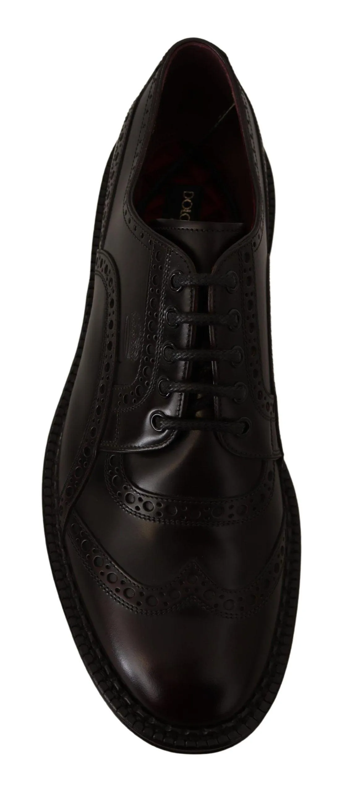 Dolce & Gabbana Elegant Purple Leather Derby Formal Sko