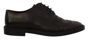Dolce & Gabbana Elegant Purple Leather Derby Formal Sko