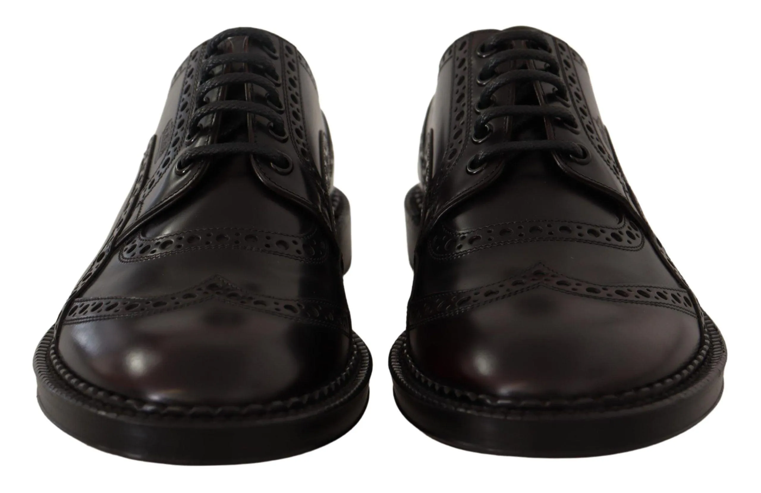 Dolce & Gabbana Elegant Purple Leather Derby Formal Sko
