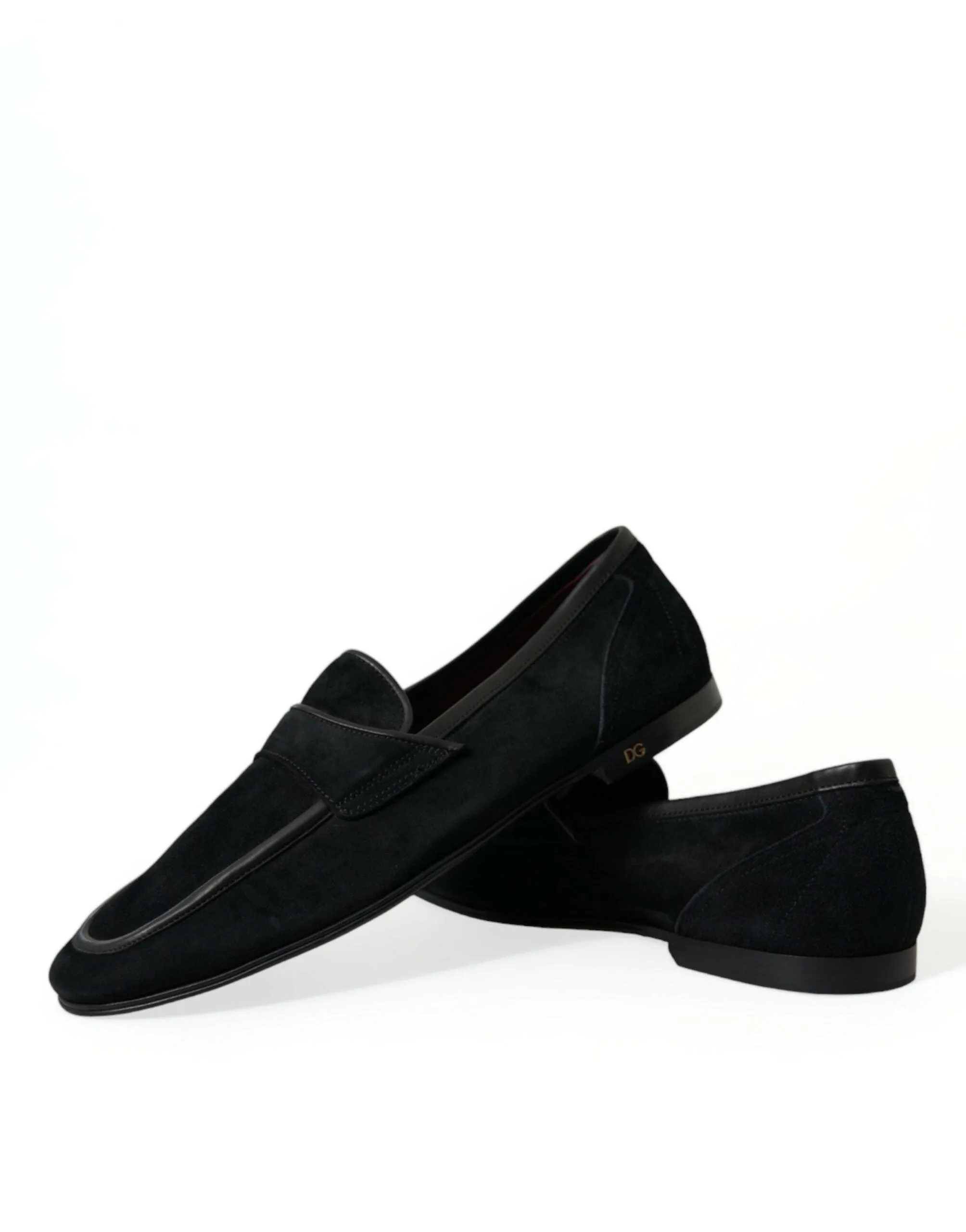 Dolce & Gabbana Elegant Velvet Black Loafers for Herre
