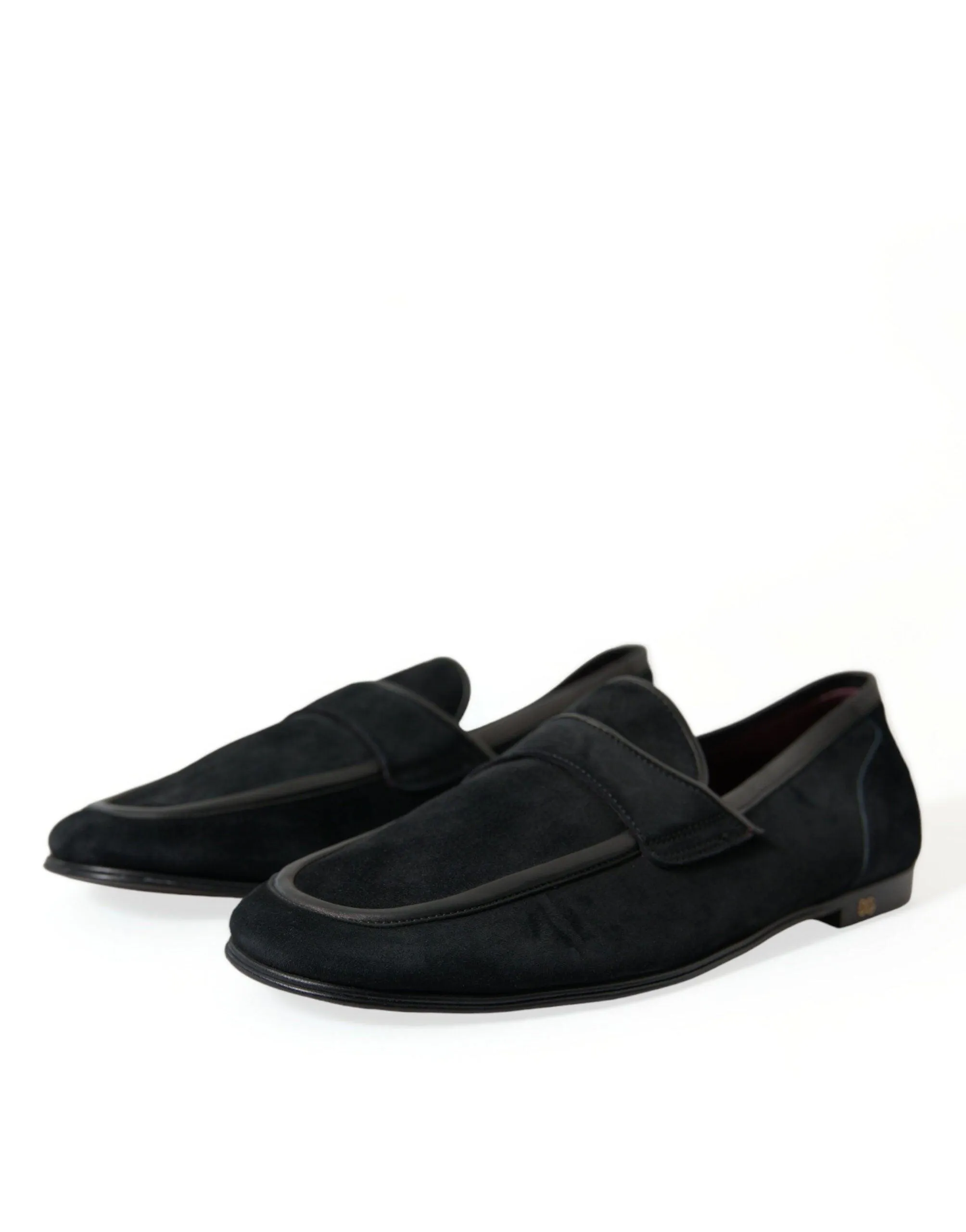 Dolce & Gabbana Elegant Velvet Black Loafers for Herre