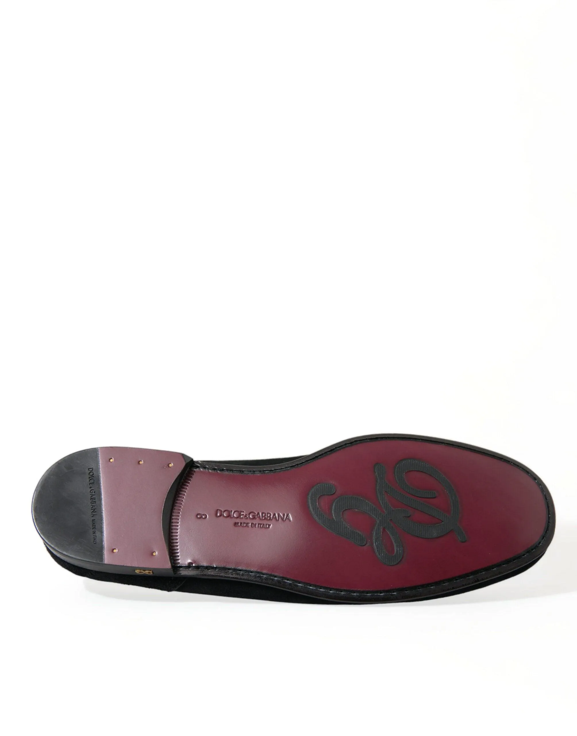 Dolce & Gabbana Elegant Velvet Black Loafers for Herre
