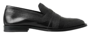 Dolce & Gabbana Sort Læder Loafers Sko