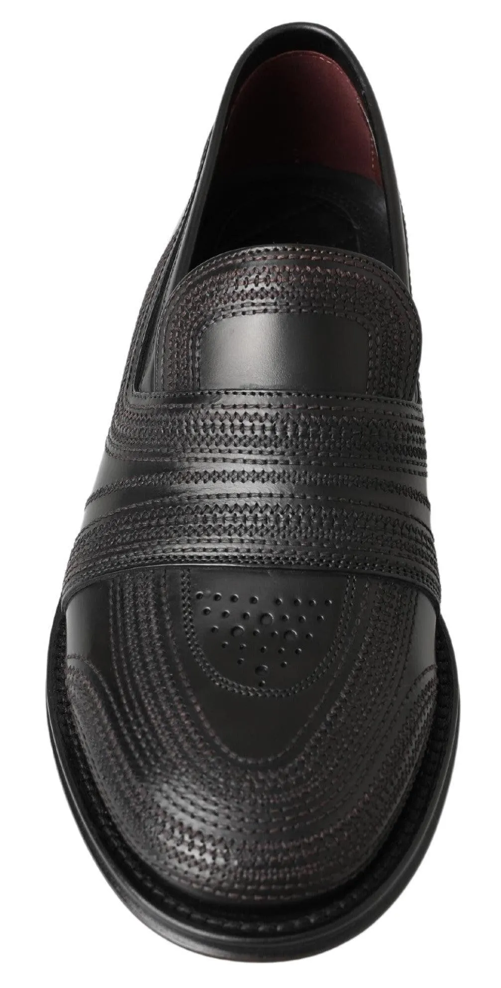 Dolce & Gabbana Sort Læder Loafers Sko