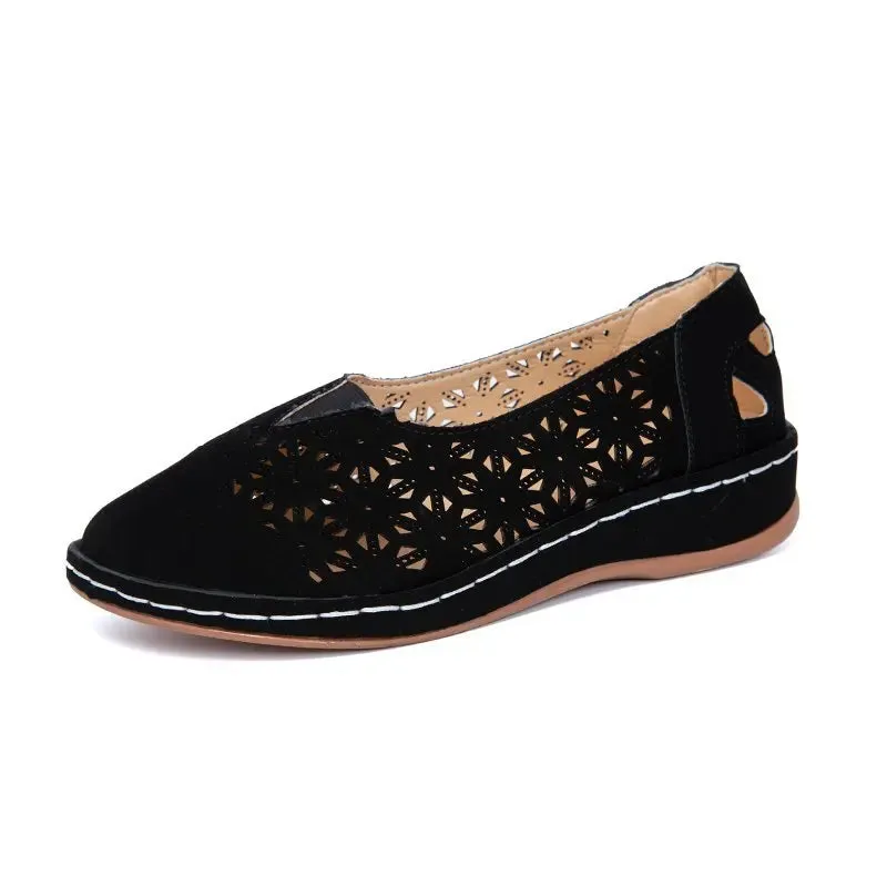 Elegant Hollow Pattern Slip-on Loafers