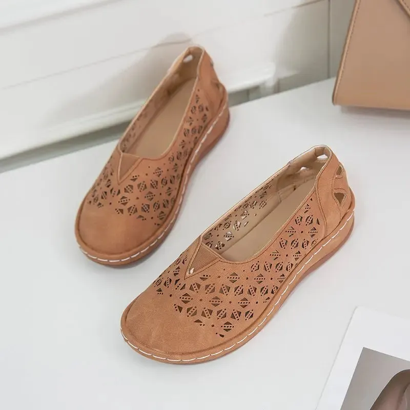 Elegant Hollow Pattern Slip-on Loafers