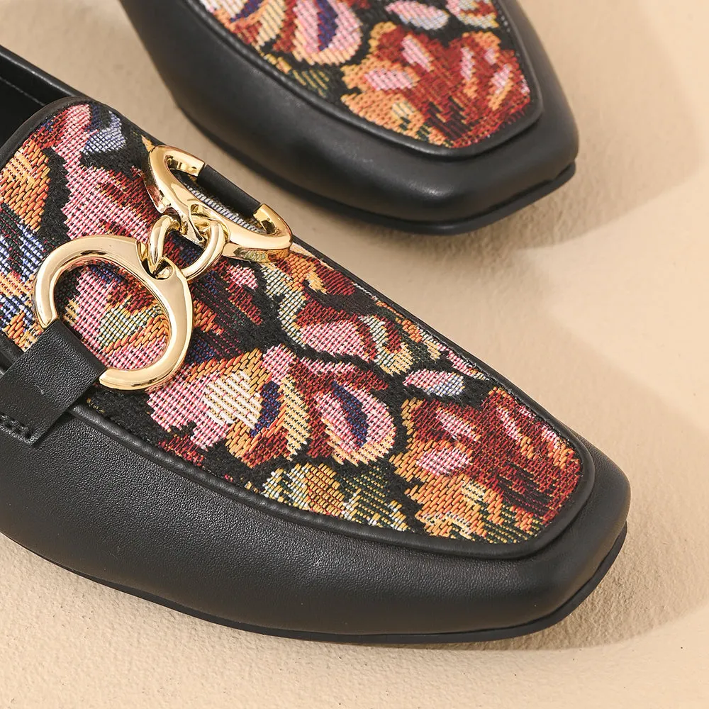 Jade Square Toe Loafers Shoes
