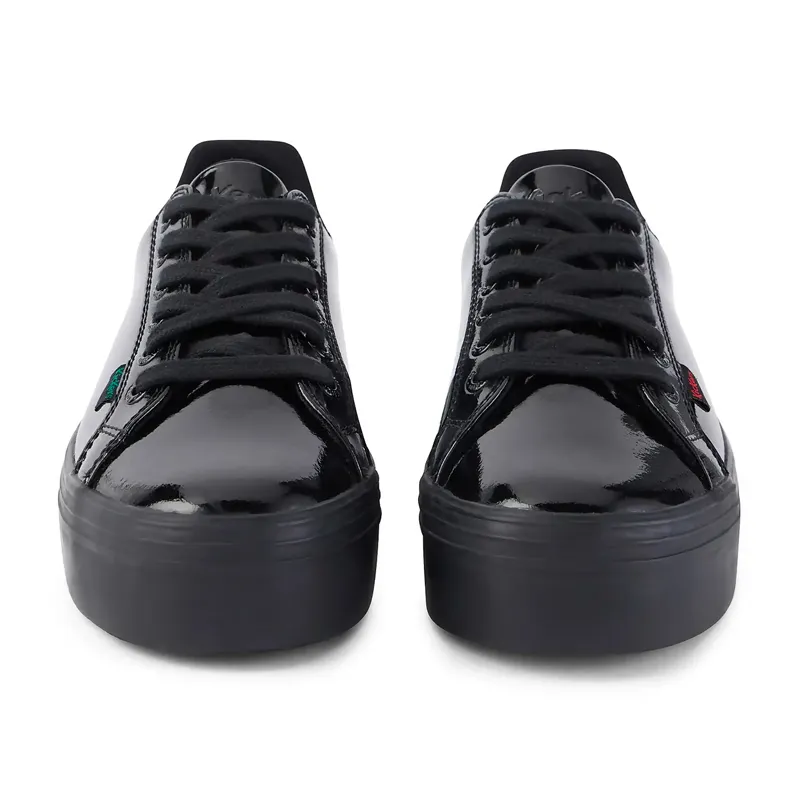 Kickers Youth Women's Black Patent Tovni Stack School Shoes