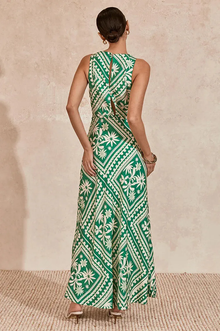 Losas Midi Dress Emerald Tile