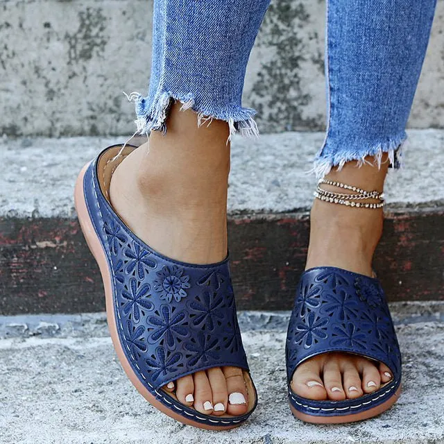 MOONBIFFY Peppy Premium Open Toe Anti-slip Leather Multi-Choice Sandal Shoes