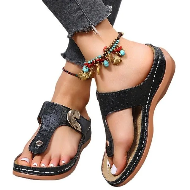 MOONBIFFY Peppy Premium Open Toe Anti-slip Leather Multi-Choice Sandal Shoes