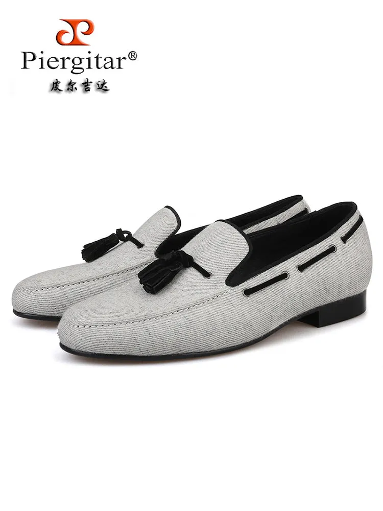 New imported velvet tassel loafers of the same style as the big brand British style men's single shoes banquet shoes large size smoking shoes