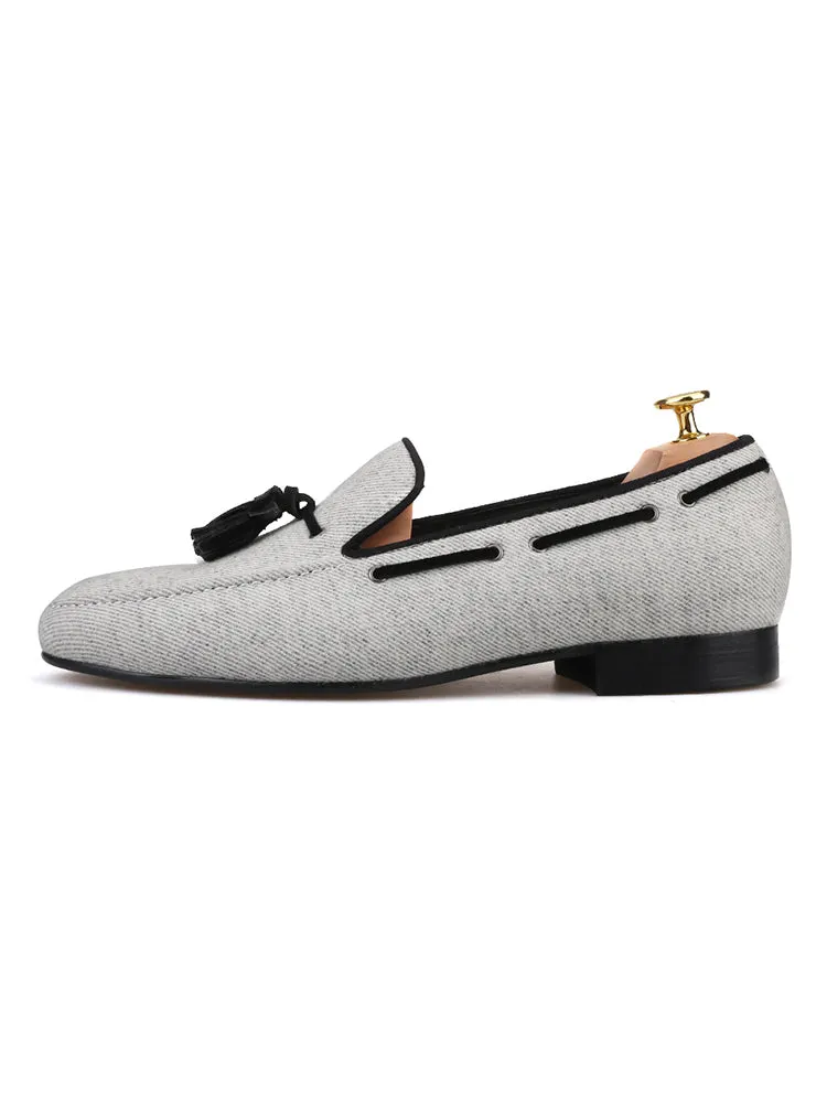 New imported velvet tassel loafers of the same style as the big brand British style men's single shoes banquet shoes large size smoking shoes