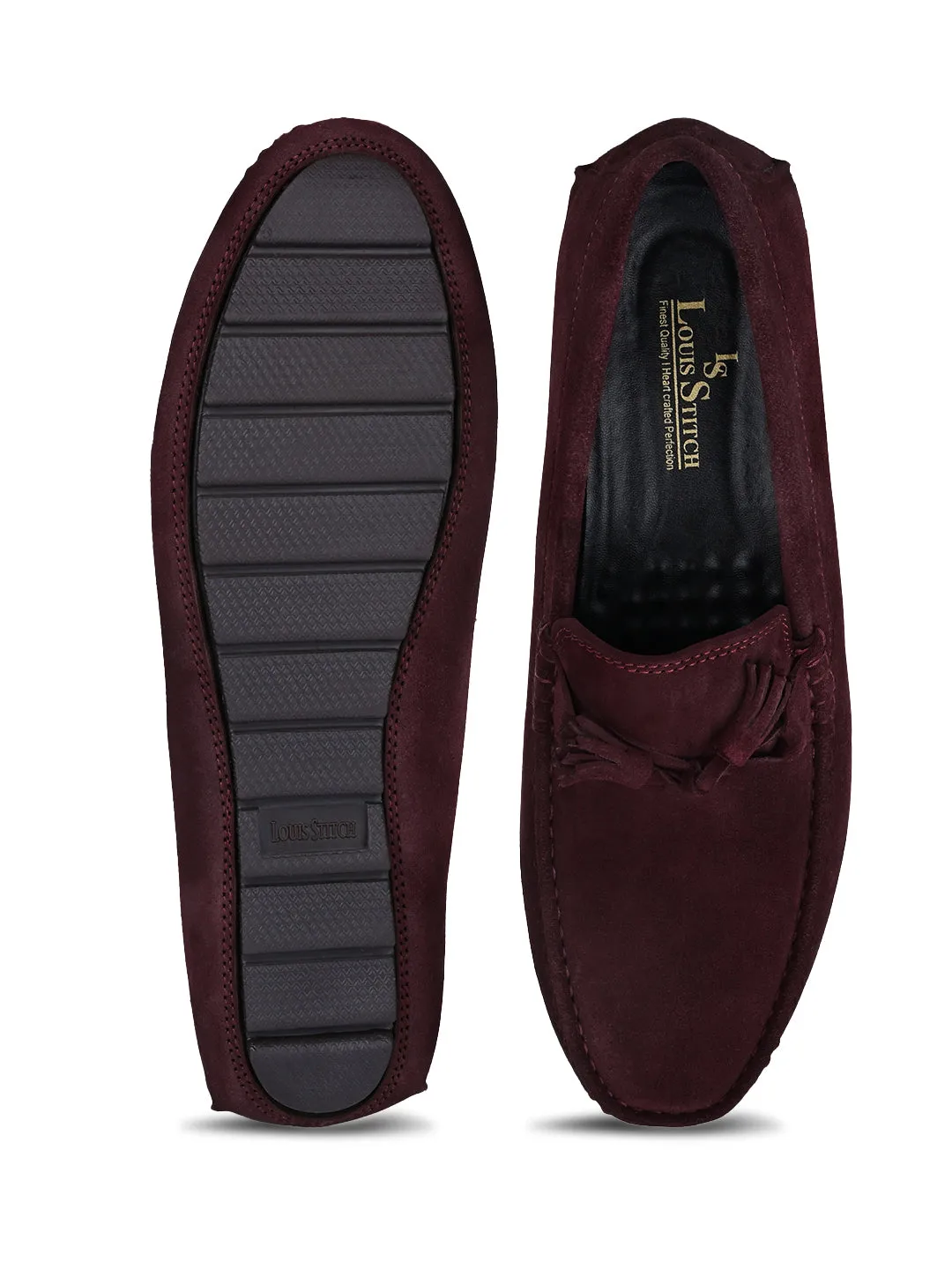 Rosewood Handmade Italian Suede Leather Penny Tassel Loafers