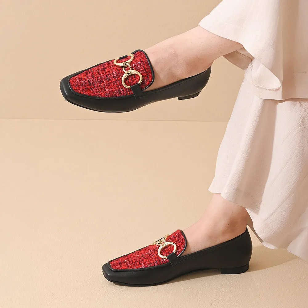 Scarlet Square Toe Loafers Shoes