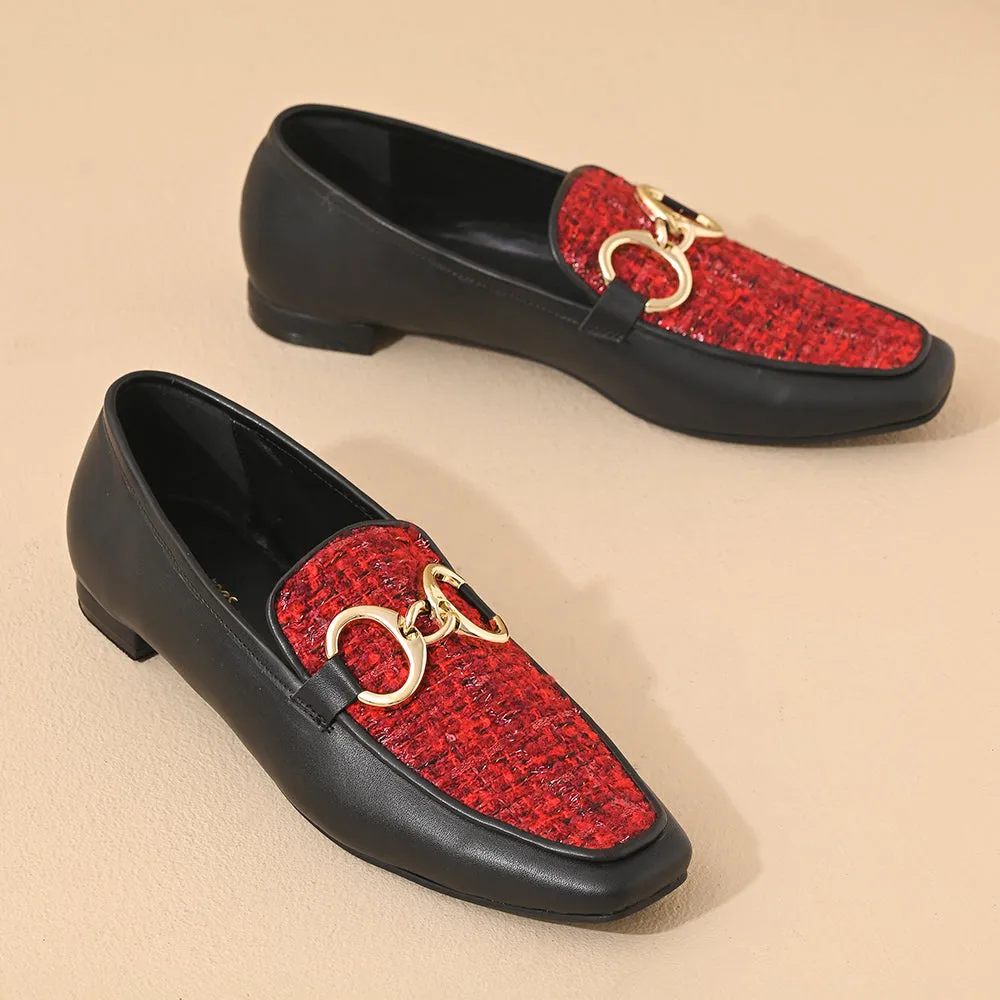 Scarlet Square Toe Loafers Shoes