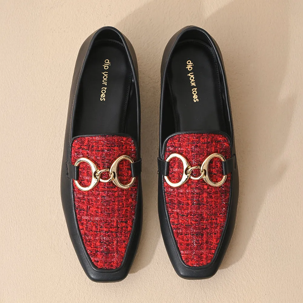 Scarlet Square Toe Loafers Shoes