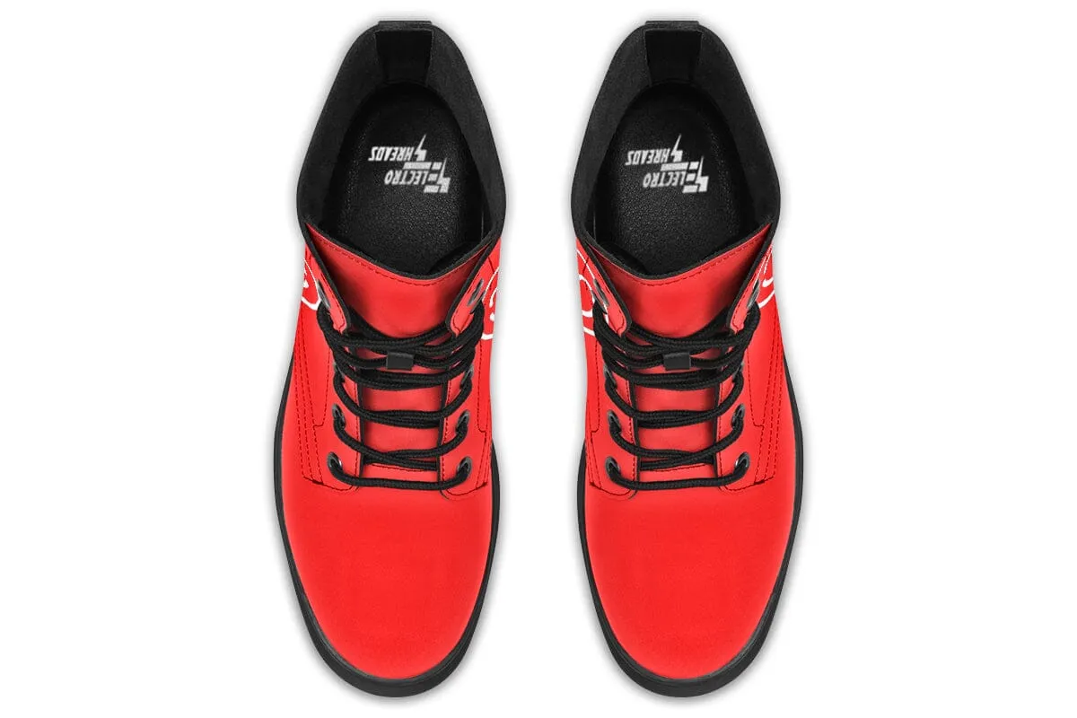 Smile Promo Red Combat Boots