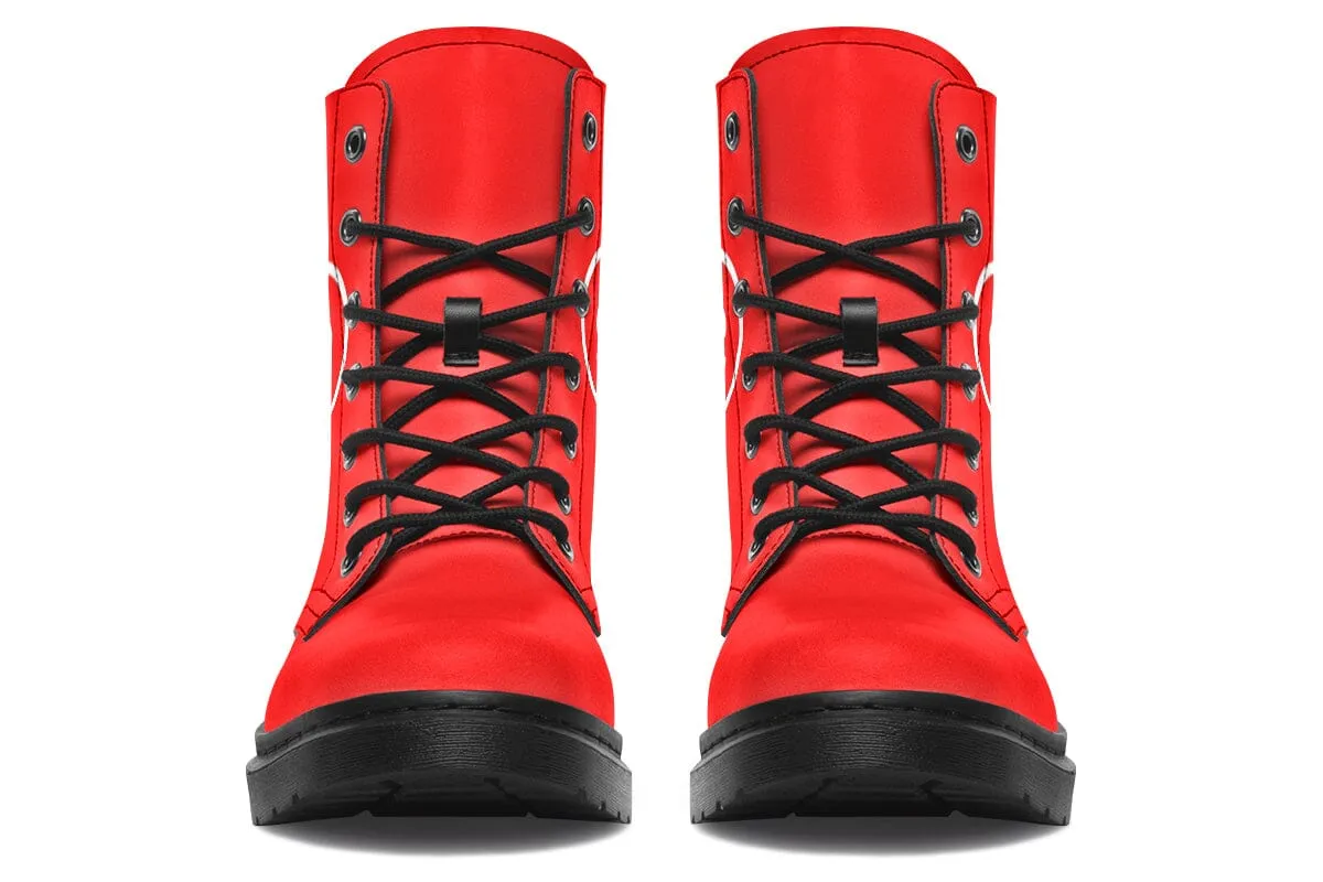 Smile Promo Red Combat Boots