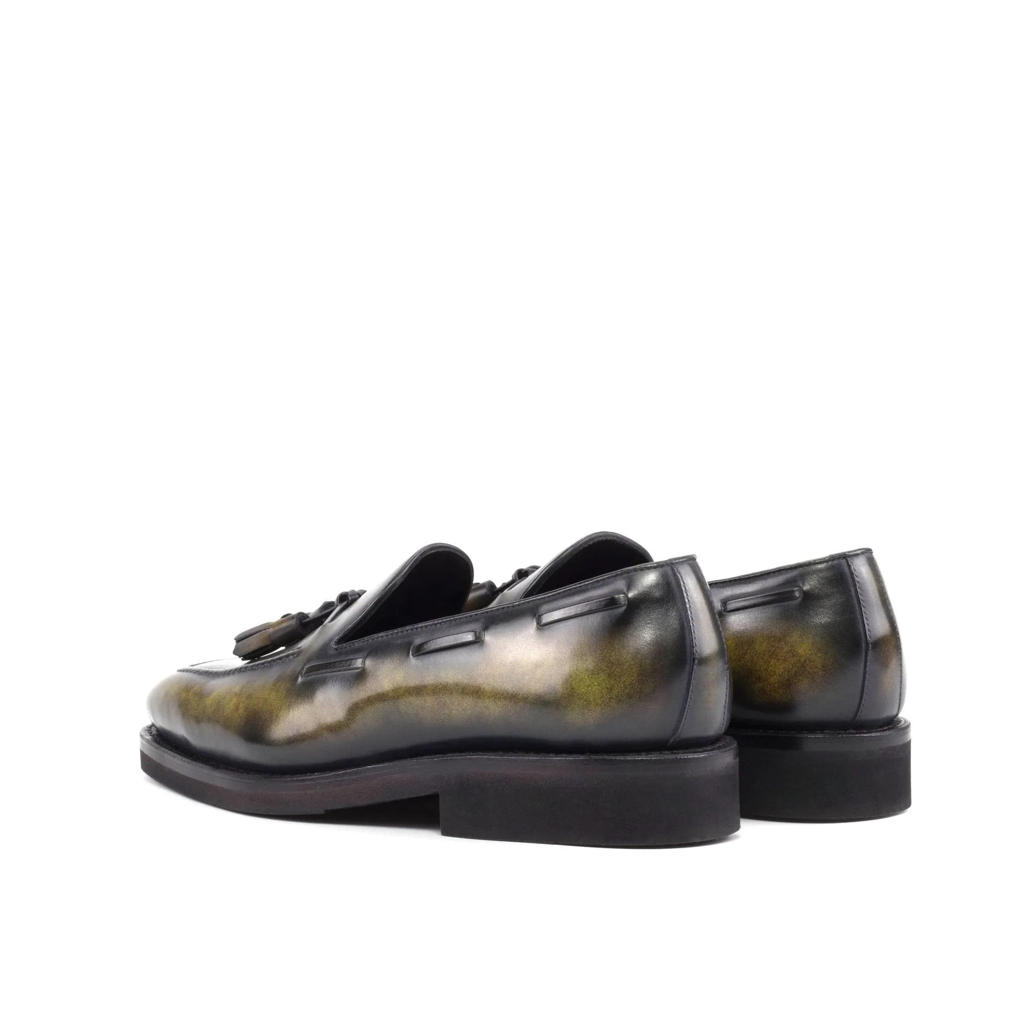 Tassel Loafer in Green Museum Patina Box Calf