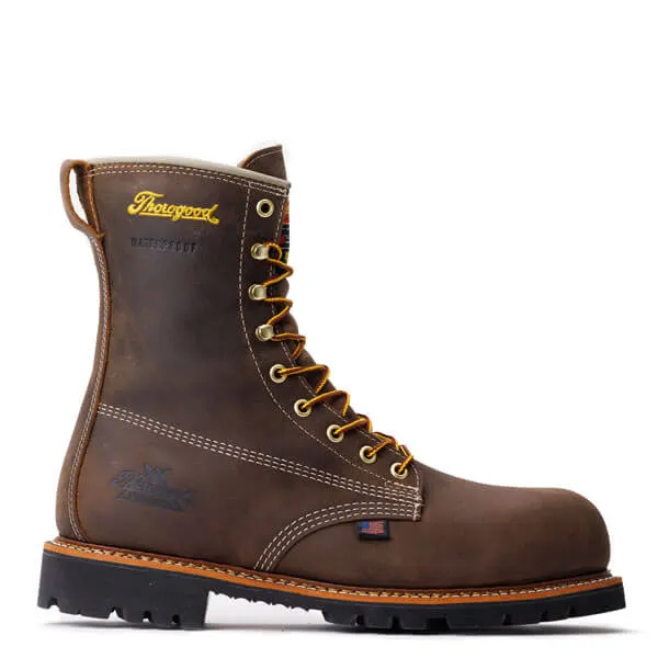 Thorogood Men's 8" Waterproof American Legacy Insulated Crazy Horse Round Nano Safety Toe Work Boot