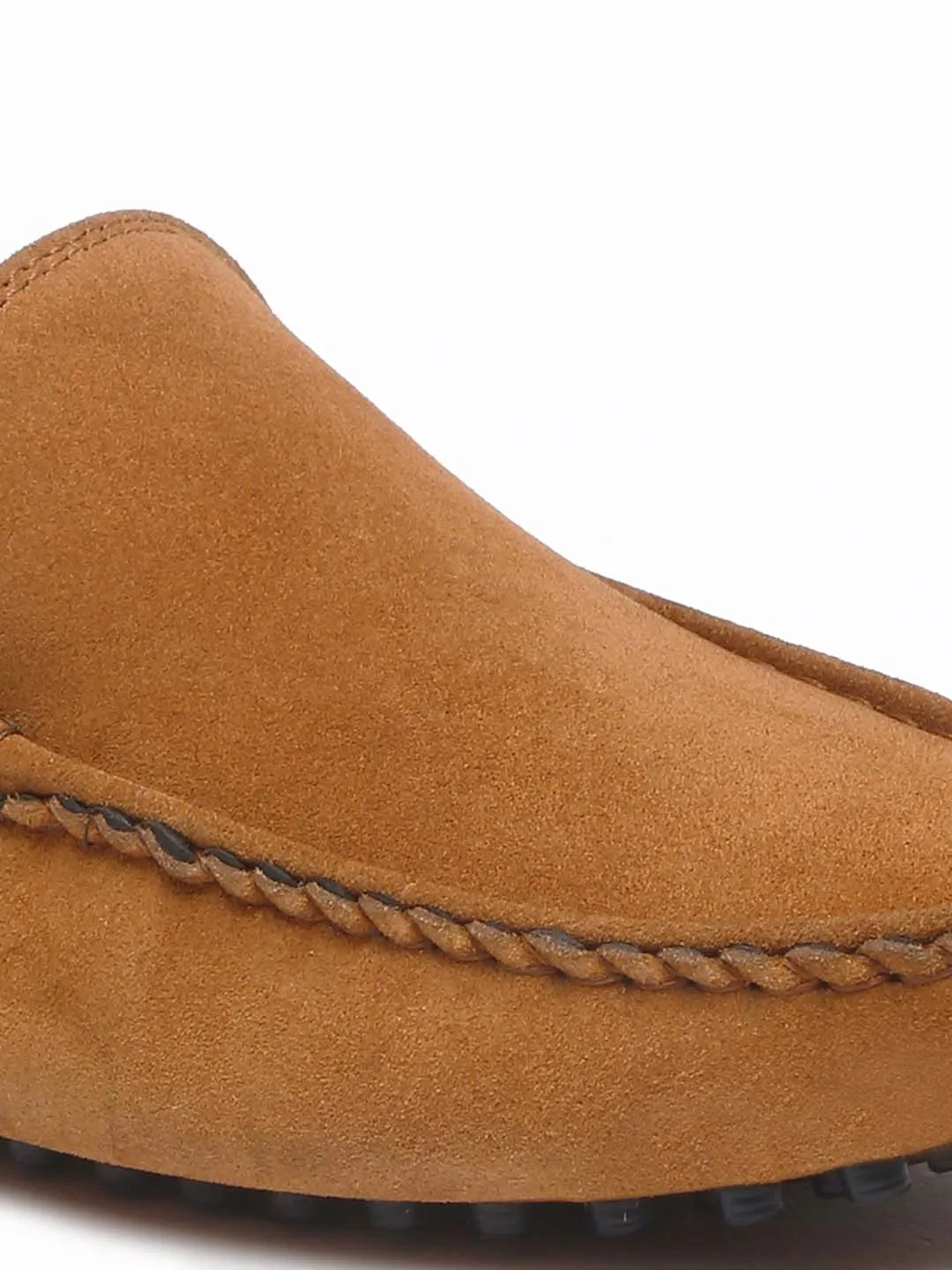 Tortilla Brown Handmade Italian Suede Leather Slip-On Penny Loafers