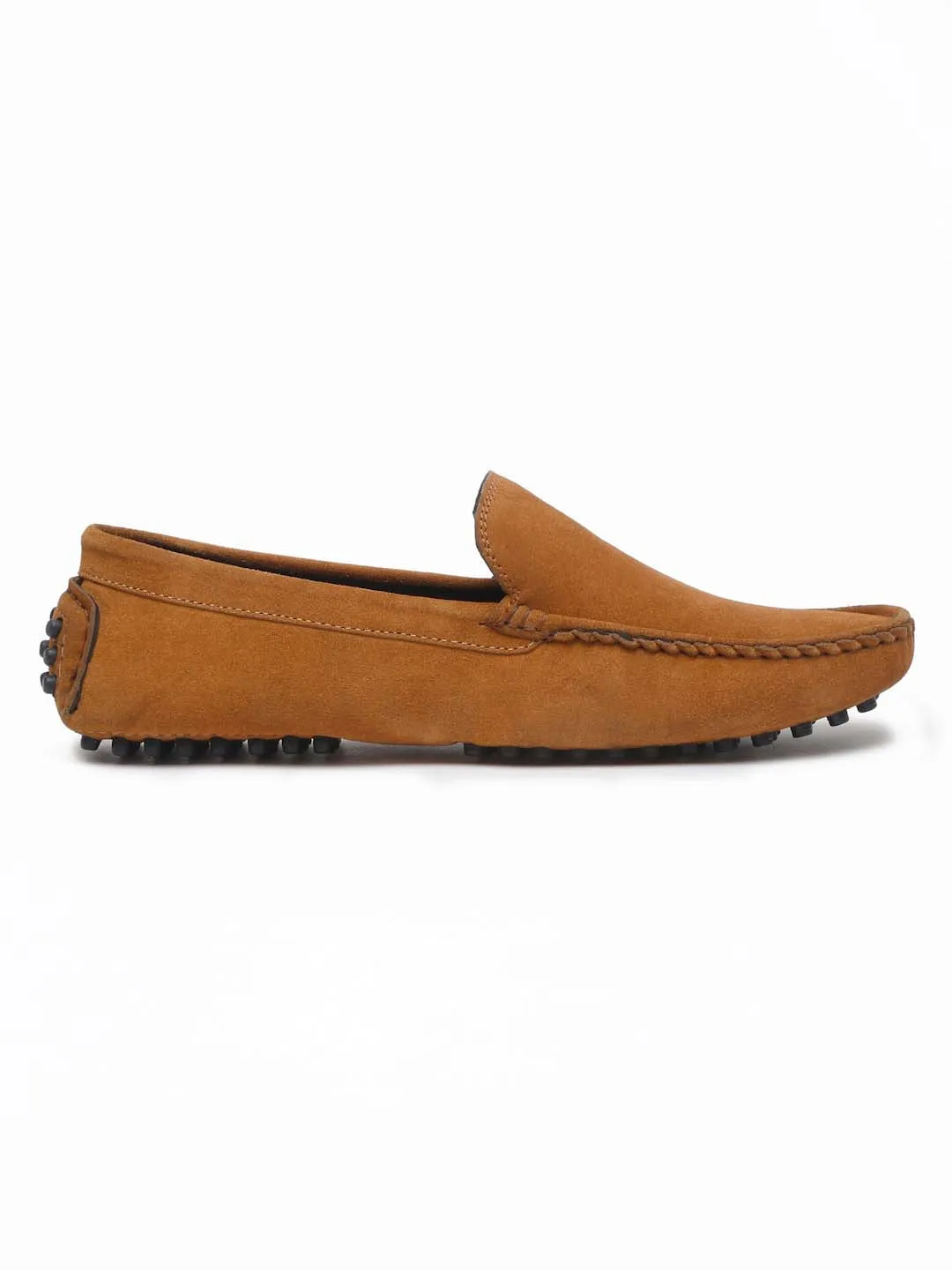 Tortilla Brown Handmade Italian Suede Leather Slip-On Penny Loafers
