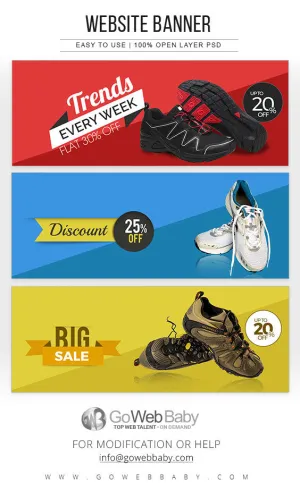 Website Banners - Men's Shoes Collection For Website Marketing