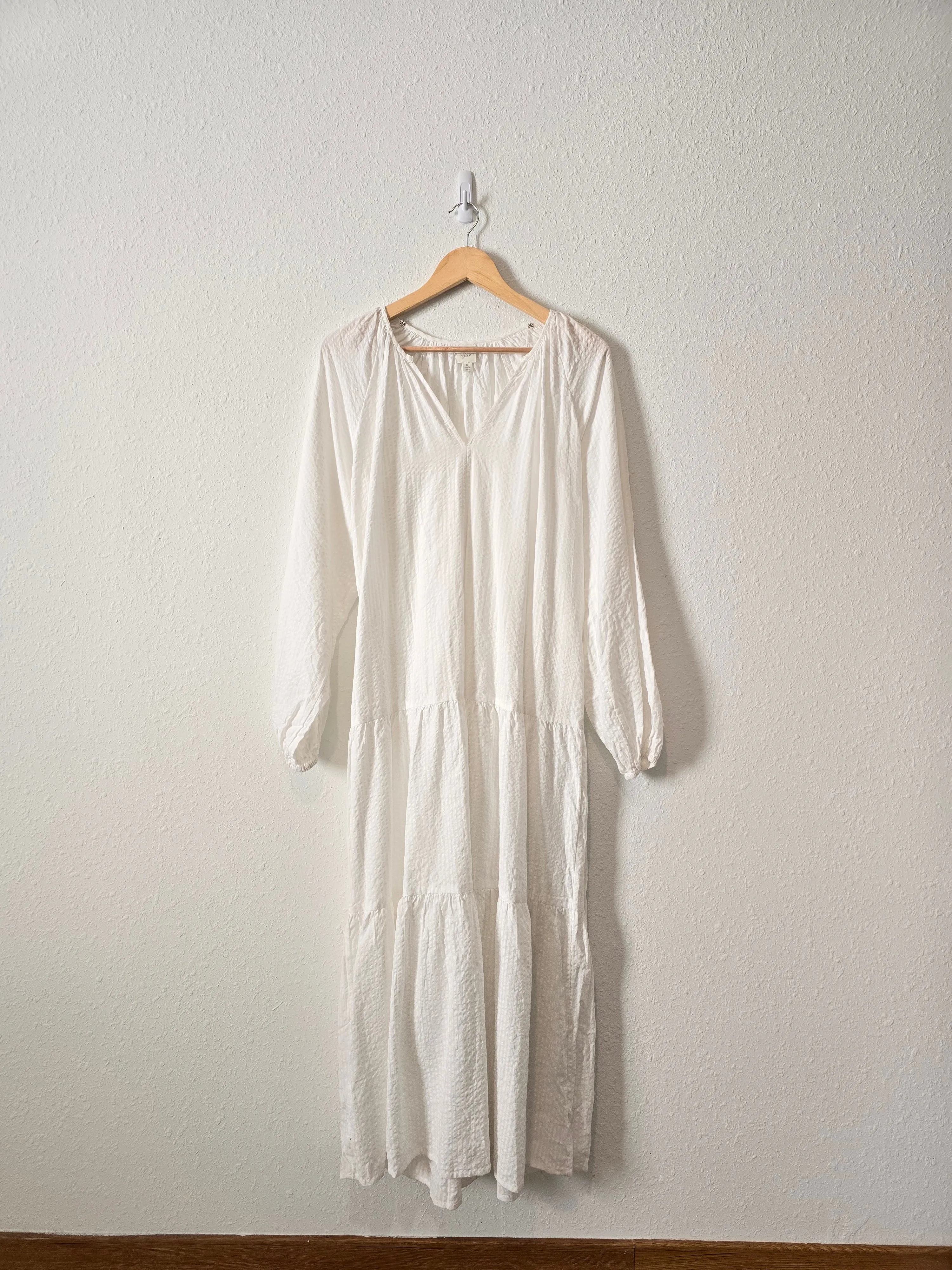 White Tiered Maxi Dress (M)