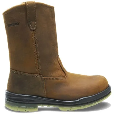 Wolverine W03258 Men's 10" DuraShocks Steel-Toe Insulated Waterproof Wellington Work Boots - Brown