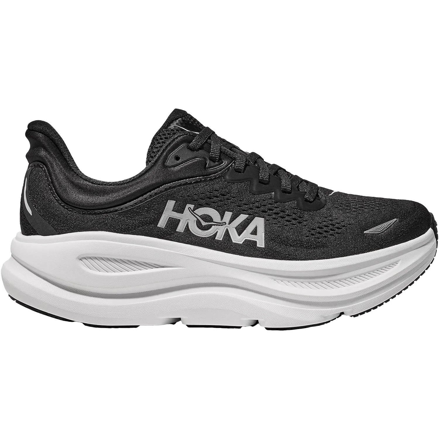 Women's Hoka Bondi 9 Black/White Mesh