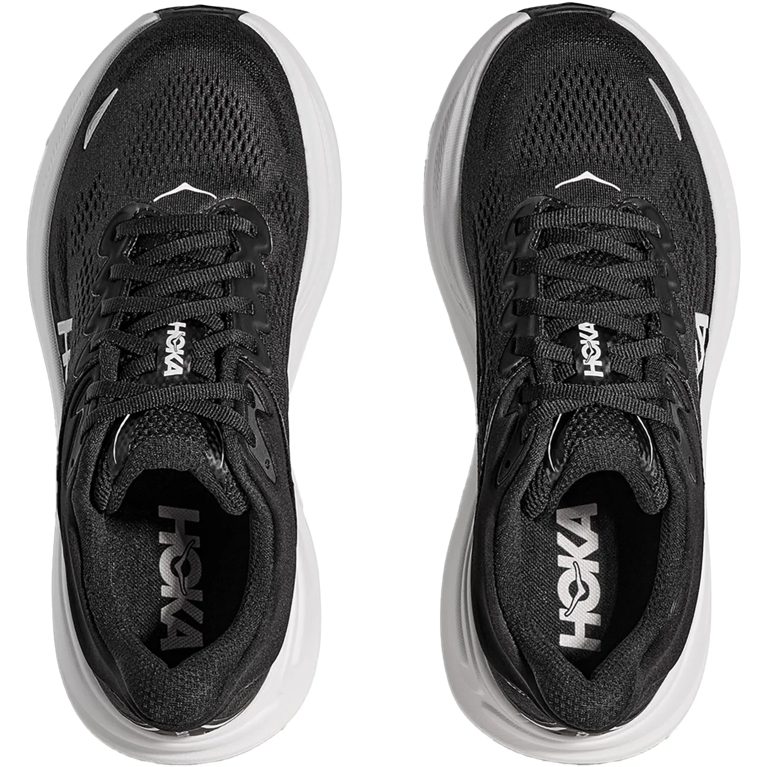 Women's Hoka Bondi 9 Black/White Mesh