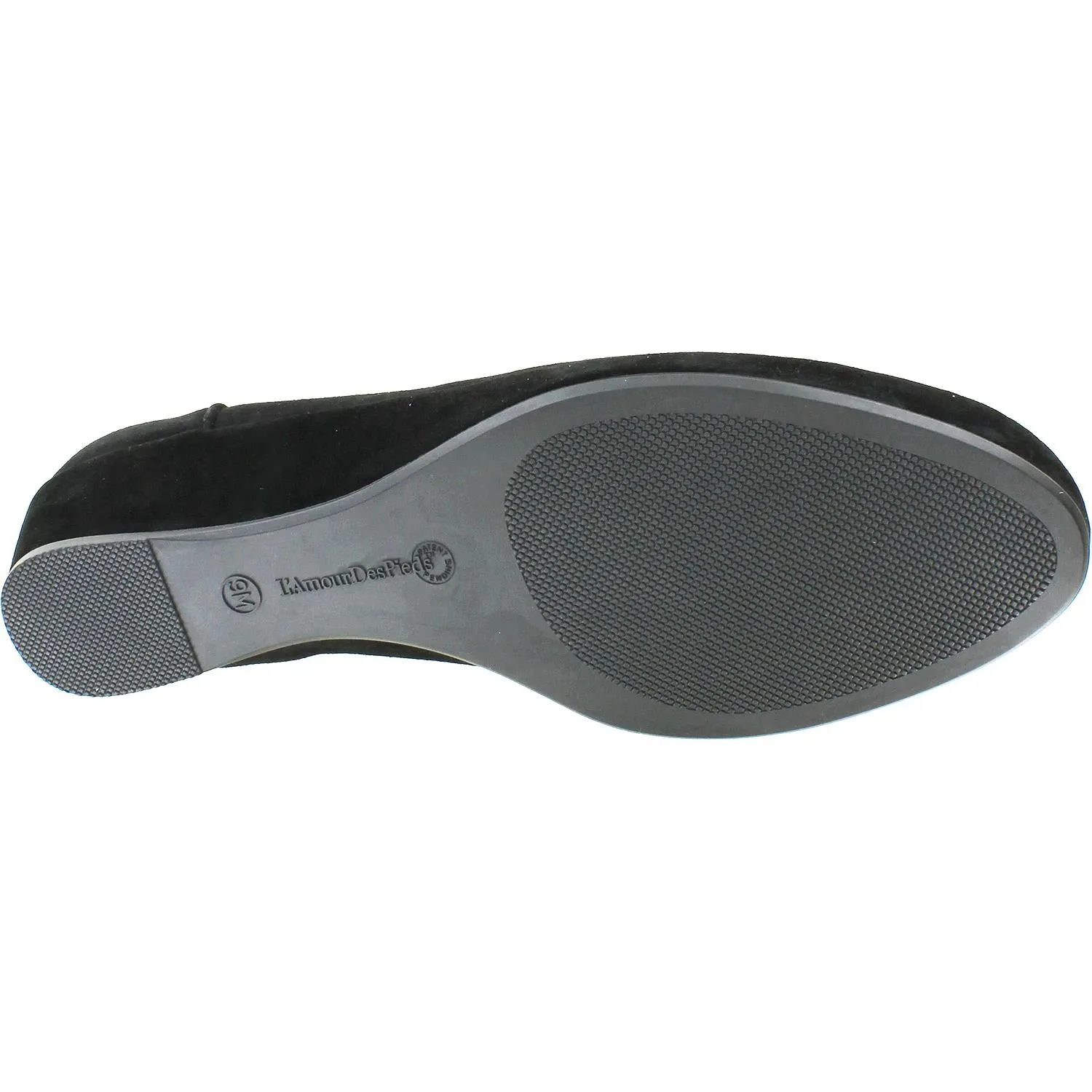 Women's L'Amour Des Pieds Baley Black Kid Suede